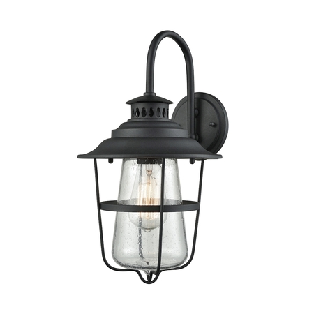 ELK LIGHTING San Mateo 1-Light Outdoor Wall Lamp in Textured Matte Black 45120/1